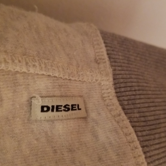 DIESEL DISTRESSED GRAY HOODIE - Picture 3 of 4